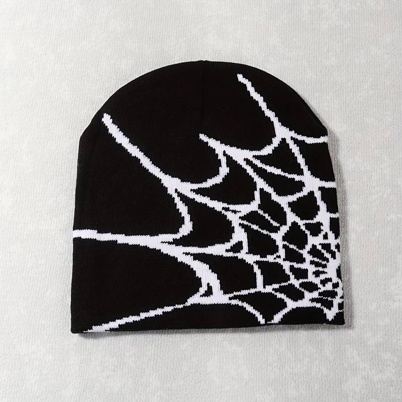 Gorro de diseño web - Forro de satén - Gorro negro/blanco