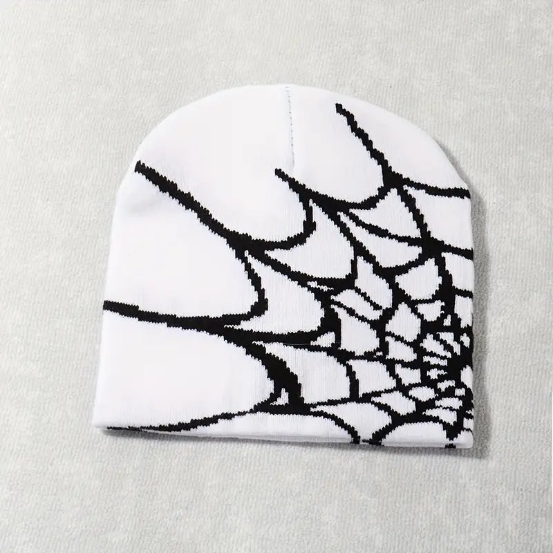 Web Design Beanie - Satin Lined - White/Black Hat